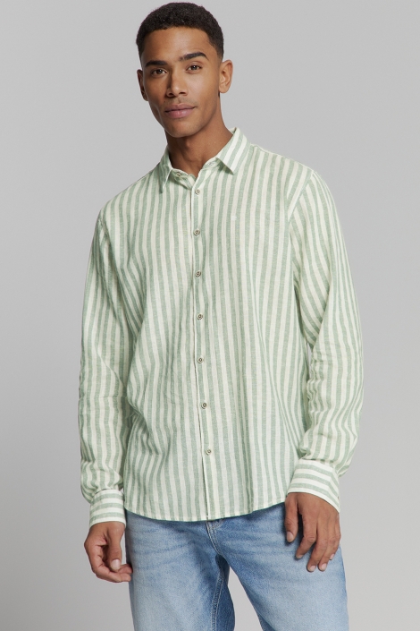 NO-EXCESS shirt verical big stripes with line